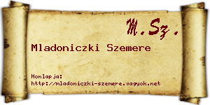 Mladoniczki Szemere névjegykártya